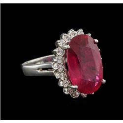 10.20ct Ruby and Diamond Ring - 14KT White Gold