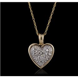 14KT Two-Tone Gold 0.05ctw Diamond Pendant With Chain