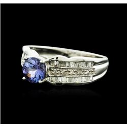 14KT White Gold 0.85ct Tanzanite and Diamond Ring