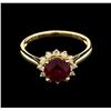 Image 2 : 2.01ct Ruby and Diamond Ring - 14KT Yellow Gold