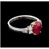 Image 1 : 1.87ct Ruby and Diamond Ring - 18KT Two-Tone Gold