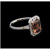 Image 1 : 3.14ct Pink Tourmaline and Diamond Ring - 14KT White Gold