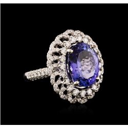 18KT White Gold 9.02ct Tanzanite and Diamond Ring