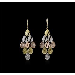 14KT Tri-Color Gold 2.23ctw Diamond Earrings