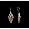 Image 2 : 14KT Tri-Color Gold 2.23ctw Diamond Earrings