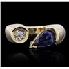 Image 2 : 14KT Yellow Gold Tanzanite and Diamond Ring