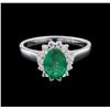 Image 2 : 1.59ct Emerald and Diamond Ring - 14KT White Gold