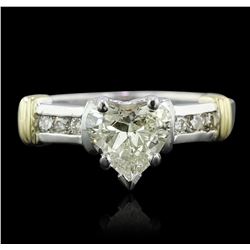 14KT Two-Tone 1.29ctw Heart Cut Diamond Ring