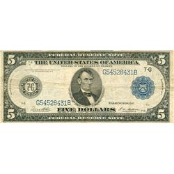 1914 $5 Federal Reserve Note Chicago