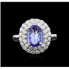 Image 2 : 1.92ct Tanzanite and Diamond Ring - 14KT White Gold