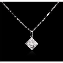 0.65ctw Diamond Pendant With Chain - 14KT White Gold