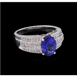 14KT White Gold 2.19ct Tanzanite and Diamond Ring