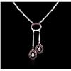 Image 1 : 18KT White Gold 2.50ctw Ruby and Diamond Necklace