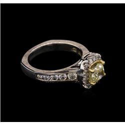 2.07ctw Light Yellow Diamond Ring - 14KT White Gold