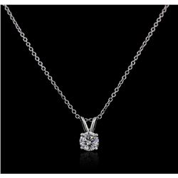 14KT White Gold 0.50ct Diamond Pendant With Chain