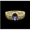 Image 2 : 14KT Yellow Gold 1.04ct Tanzanite and Diamond Ring