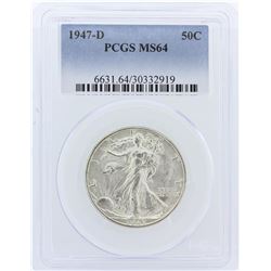 1947-D PCGS MS64 Liberty Walking Half Dollar