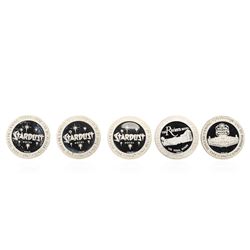 1967 $5 Las Vegas Sterling Silver Gaming Token Lot of 5