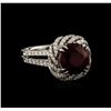 Image 1 : 14KT White Gold 4.05ct Ruby and Diamond Ring