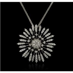14KT White Gold 4.70ctw Diamond Pendant With Chain
