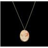 Image 2 : 14KT Yellow Gold Cameo Pendant With Chain
