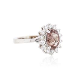 14KT White Gold 1.73ct Brown Sapphire and Diamond Ring