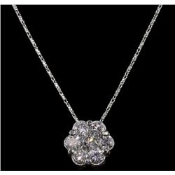 14KT White Gold 2.10ctw Diamond Pendant With Chain