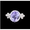 Image 2 : 3.25ct Tanzanite and Diamond Ring - 18KT White Gold