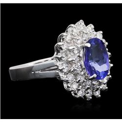 14KT White Gold 1.65ct Tanzanite and Diamond Ring