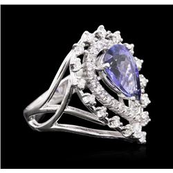 14KT White Gold 2.65ct Tanzanite and Diamond Ring