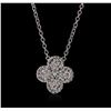 Image 1 : 18KT White Gold 0.15ctw Diamond Necklace