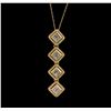 Image 1 : 14KT Yellow Gold 0.60ctw Diamond Pendant With Chain