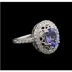 2.10ct Tanzanite and Diamond Ring - 14KT White Gold