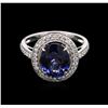 Image 2 : 3.20ct Tanzanite and Diamond Ring - 14KT White Gold