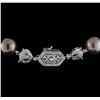 Image 1 : Cultured Pearl and Diamond Necklace - 14KT White Gold