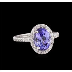 2.32ct Tanzanite and Diamond Ring - 14KT White Gold