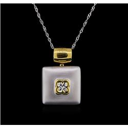 0.32ct Diamond Pendant With Chain - 18KT Two-Tone Gold