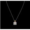 Image 2 : 0.32ct Diamond Pendant With Chain - 18KT Two-Tone Gold