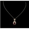 Image 2 : 14KT Yellow Gold 5.06ct Ruby and Diamond Pendant With Chain