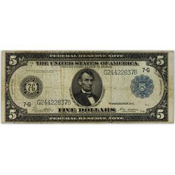 1914 $5 Federal Reserve Note San Francisco