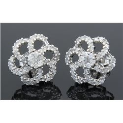 1.03ctw Diamond Earrings - 10KT White Gold