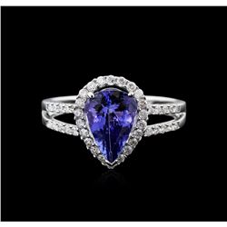 14KT White Gold 2.51ct Tanzanite and Diamond Ring