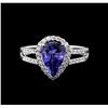 Image 1 : 14KT White Gold 2.51ct Tanzanite and Diamond Ring