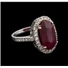 Image 2 : 5.25ct Ruby and Diamond Ring - 14KT White Gold