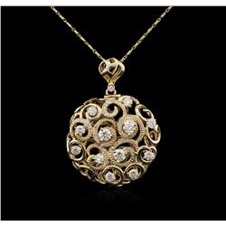 14KT Yellow Gold 1.85ctw Diamond Pendant With Chain