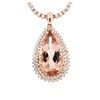 Image 1 : 14KT Rose Gold GIA Certified 32.00ct Morganite and Diamond Pendant With Chain