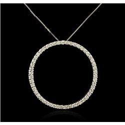 14KT White Gold 1.45ctw Diamond Pendant With Chain