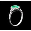 Image 3 : 18KT White Gold 1.44ct Emerald and Diamond Ring