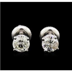 1.23ctw Diamond Stud Earrings - 14KT White Gold