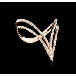 14KT Rose Gold 0.26ctw Diamond Ring